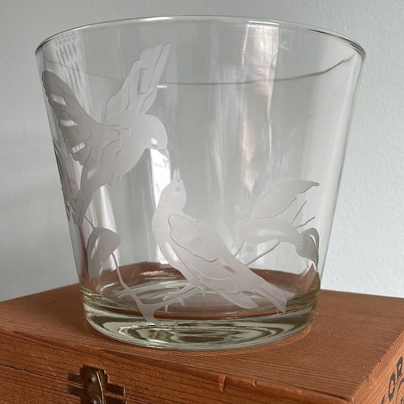 abilities Dining Vintage Etched Glass Ice Bucket Poshmark